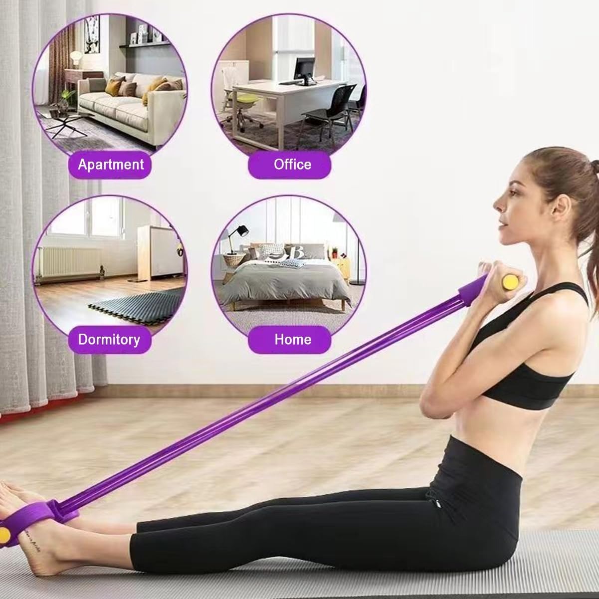 Treadmill Home Gym - 21 Fitness Resistance Bands-6 Tube Pedal