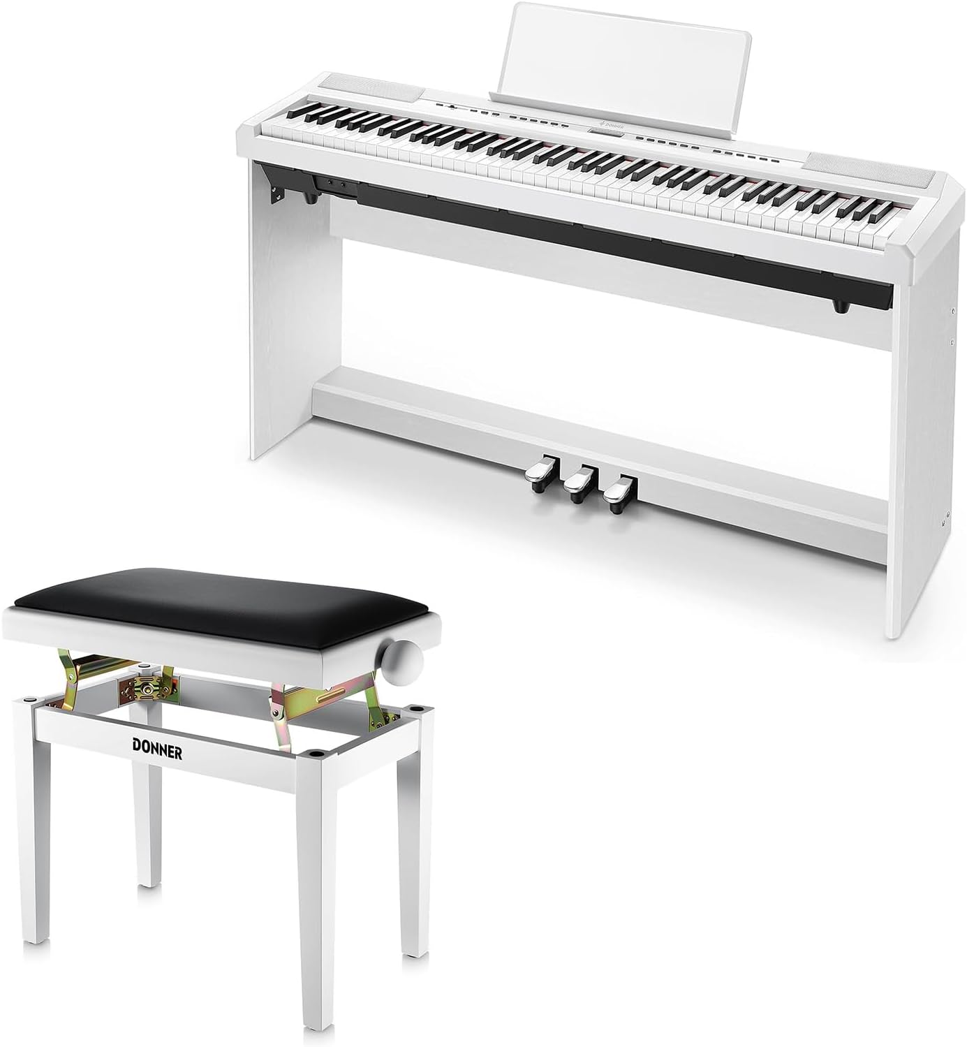 Adjustable Weight Bench - 88-Key Full-Size Weighted Digital Piano with