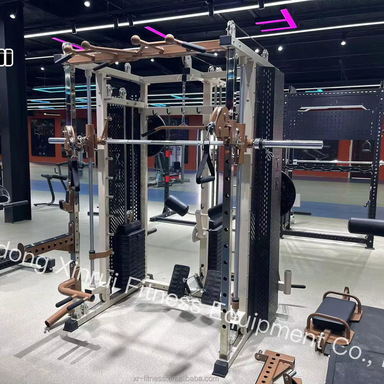 Home Gym With Smith Machine - Multi Function Power Cage Squat Rack