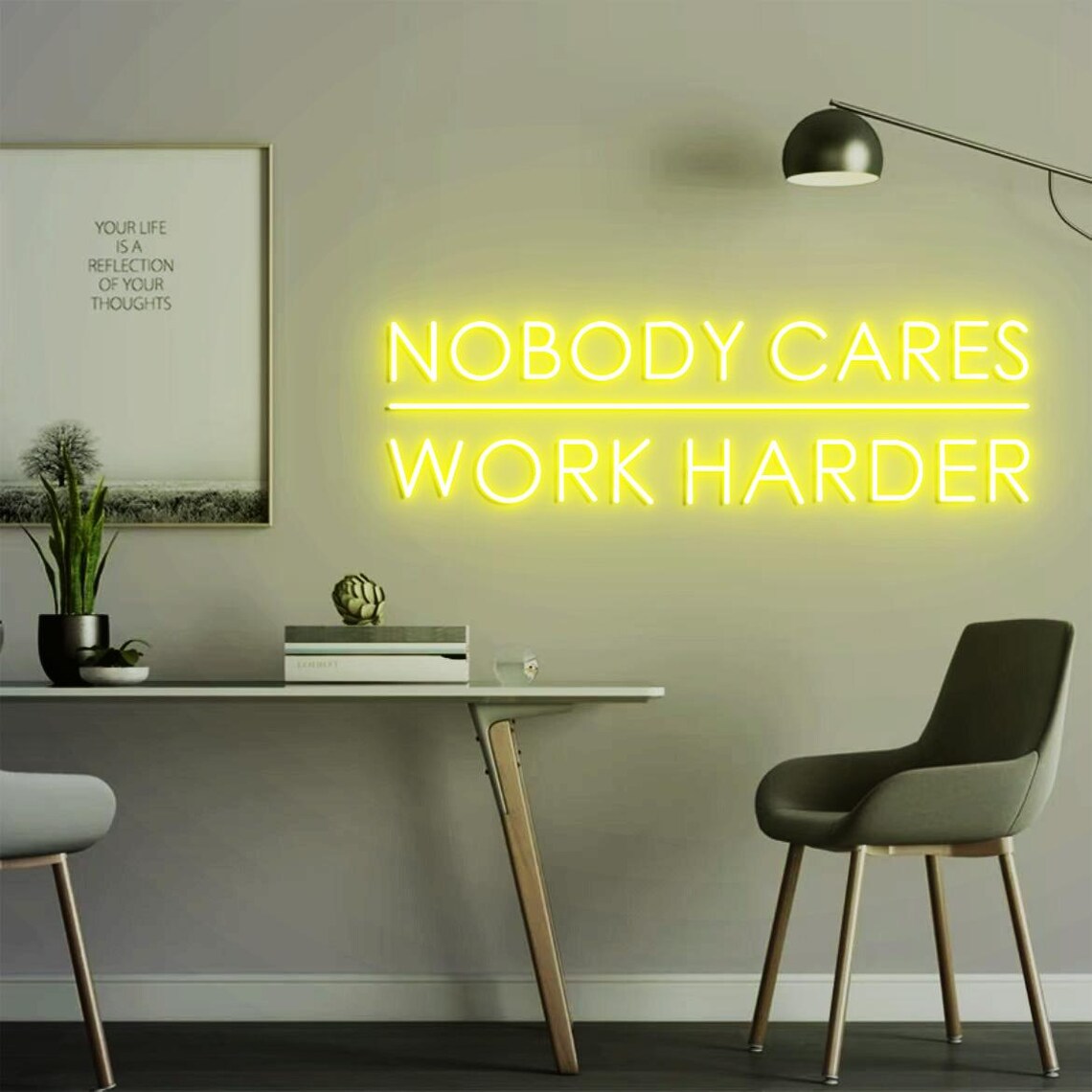 Nobody Cares Work Harder Neon  - đánh giá và giá Home Gym Outdoor Ideas