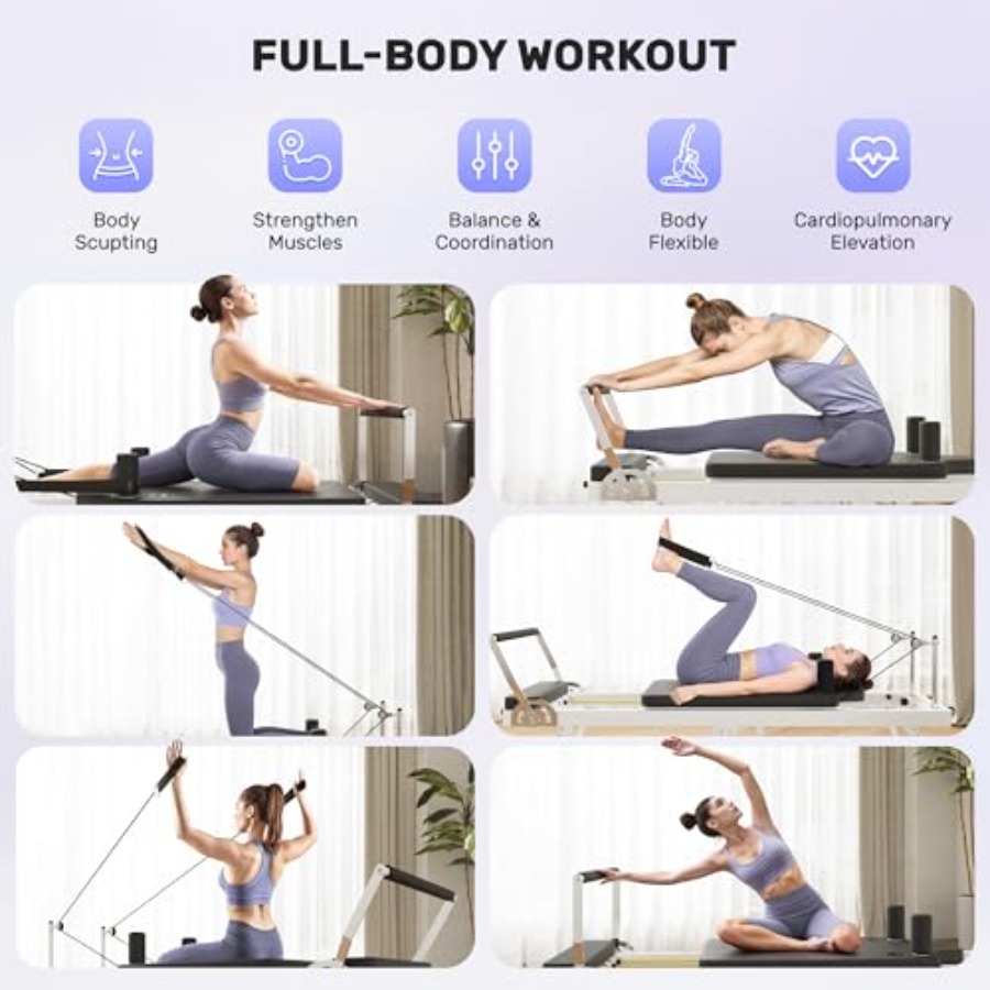 Foldable Pilates Reformer Mach - đánh giá và giá Home Gym Pilates
