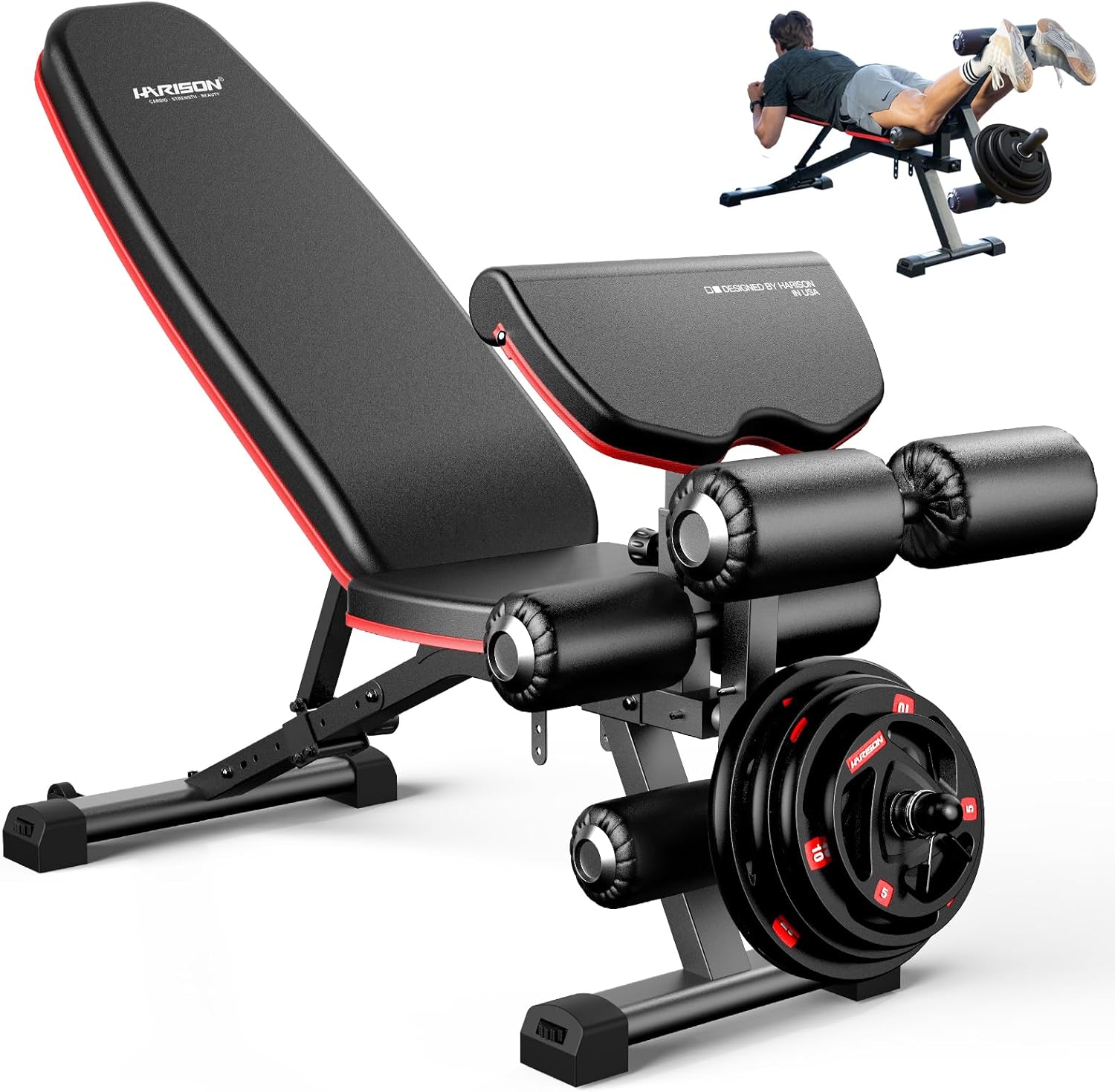 Adjustable Weight Bench with L - đánh giá và giá Home Gym With Leg Press