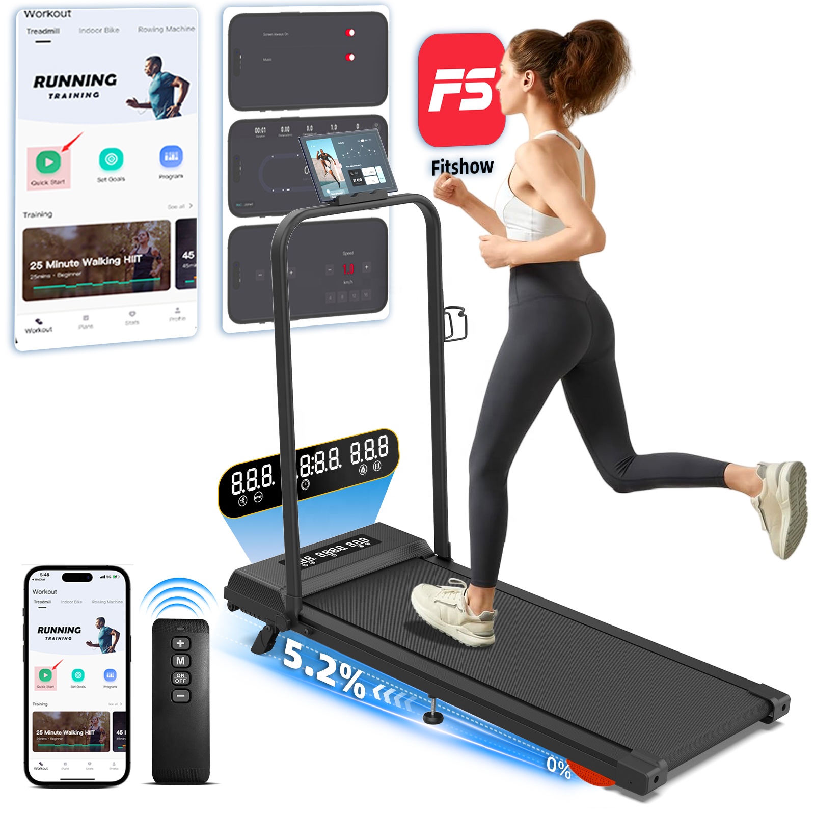 Intuitive Interface Foldable E - đánh giá và giá Treadmill Home Gym